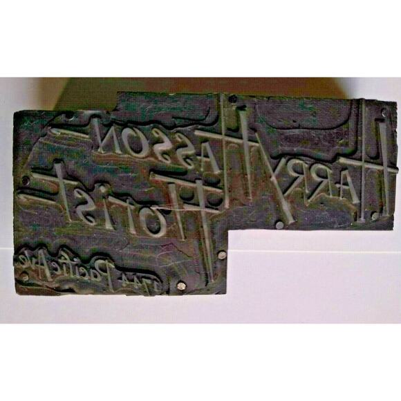Harry Hasson Florist Printer Block Ink Stamp Letter Press Vintage Atlantic City - Picture 2 of 6